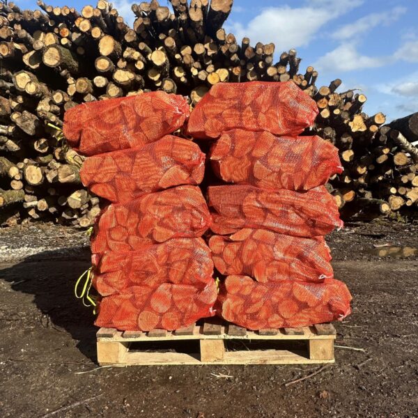 kiln fried netted logs from the front